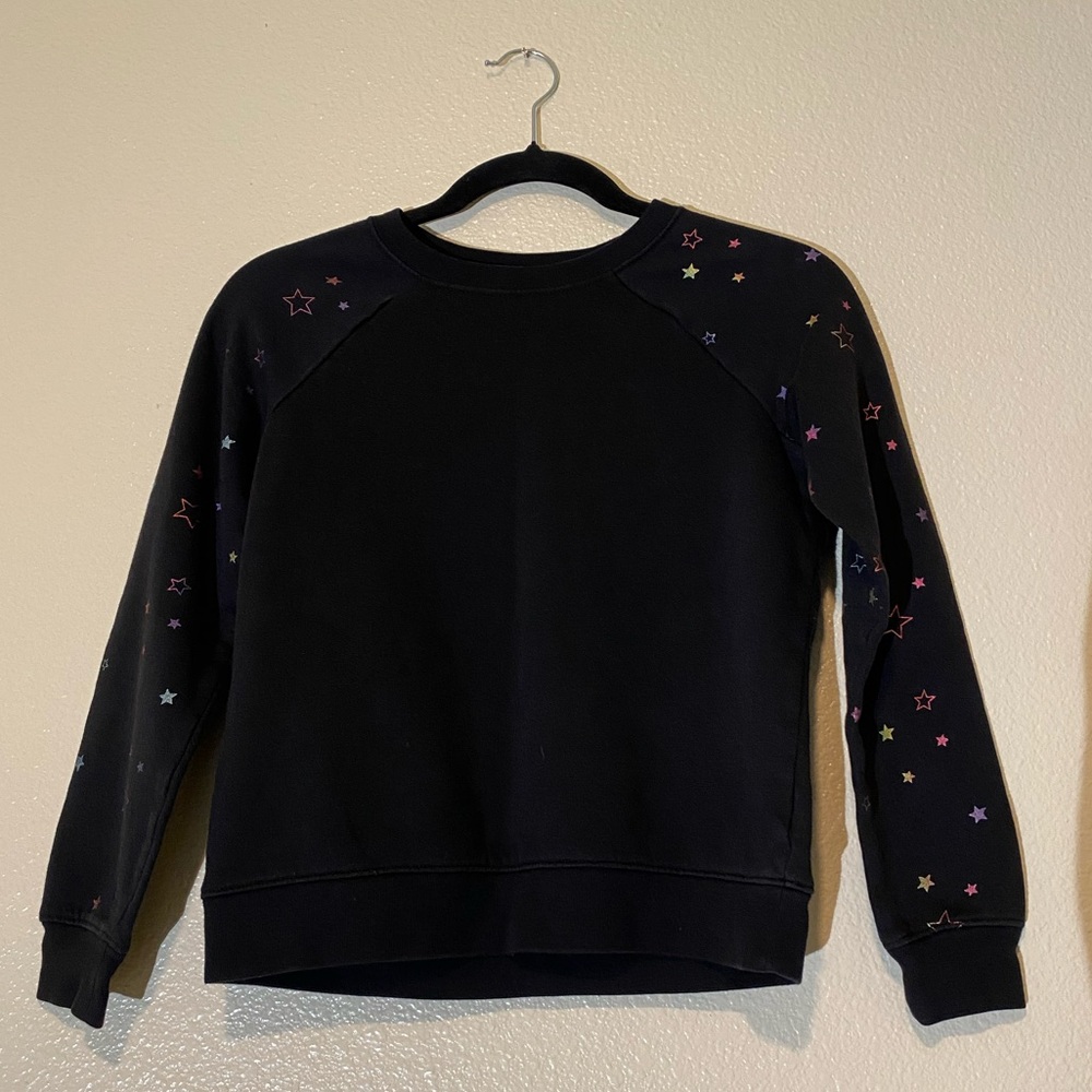 Athletic Kids  Works Black Sweater with Star Accents Size 10/12